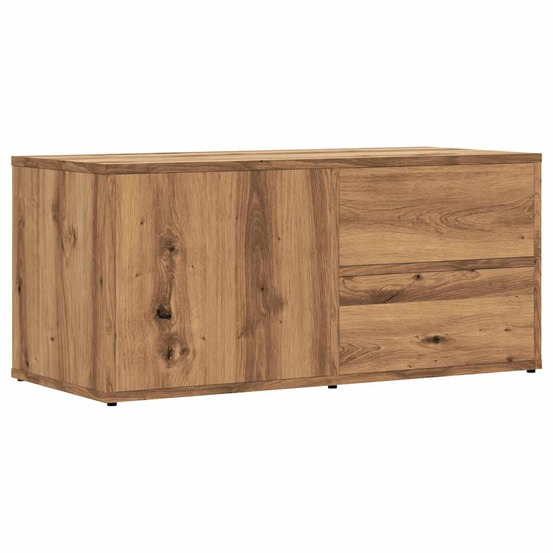 Meuble tv chêne artisanal 80x34x35,5 cm bois d'ingénierie