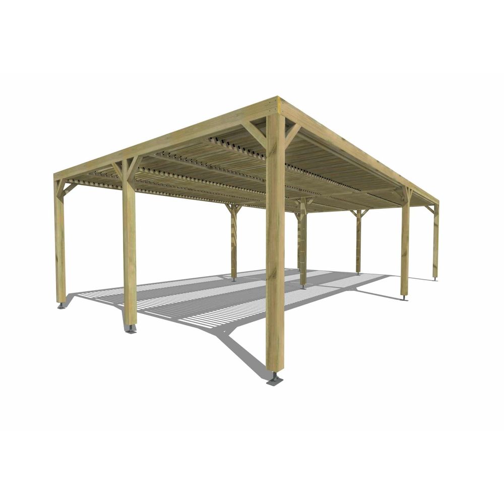 Pergola bois • 9m x 5m • indépendante • sens largeur • lames orientables bioclimatiques incluses • livraison comprise