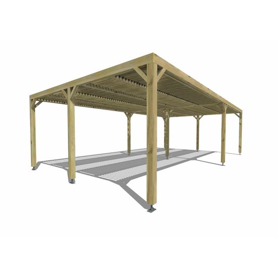 Pergola bois • 9m x 5m • indépendante • sens largeur • lames orientables bioclimatiques incluses • livraison comprise