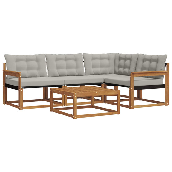 Ensemble de canapés d'extérieur 5 pcs gris naturel et clair