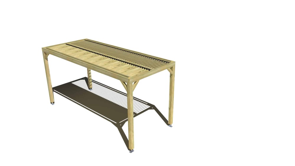 Pergola bois • 2m x 5m • indépendante • sens profondeur • lames orientables bioclimatiques incluses • livraison comprise