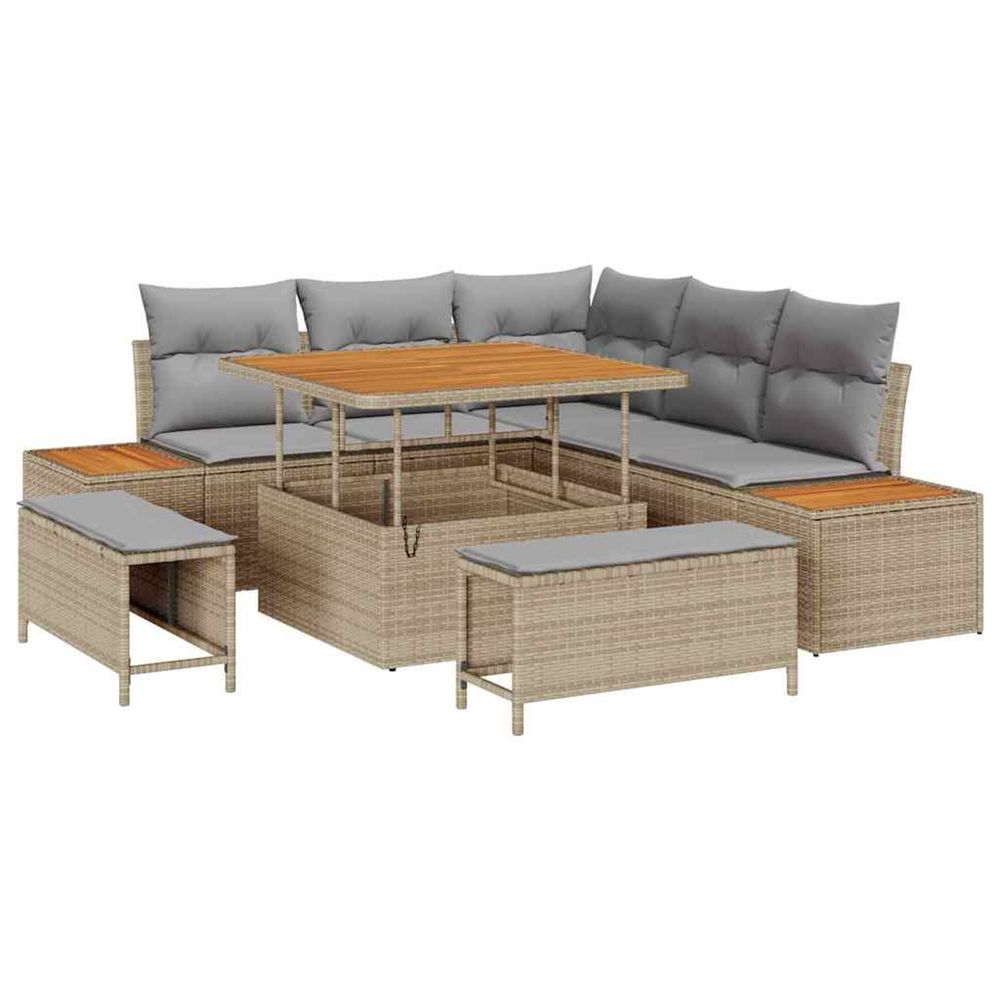 Ensemble de canapé de jardin 8 pc 7-nombre de places beige