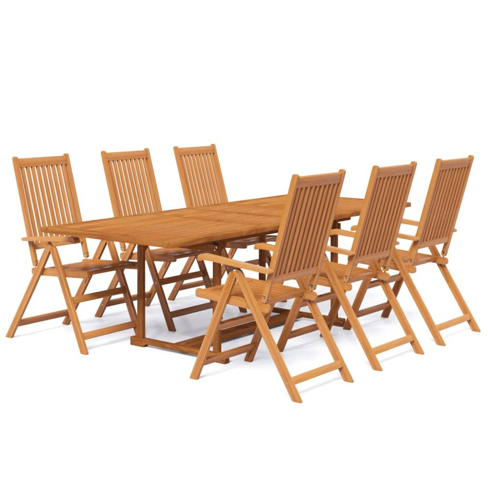 Ensemble à manger de jardin 7 pcs bois d'acacia massif 160-240 cm