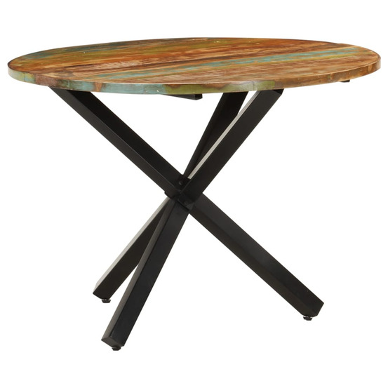 Table à dîner ronde 100x100x75 cm bois de récupération massif