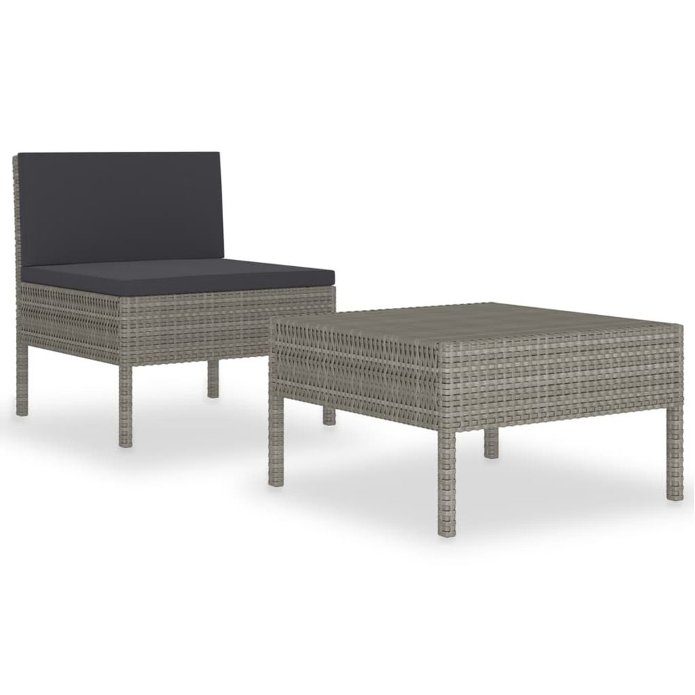 Salon de jardin 2 pcs avec coussins