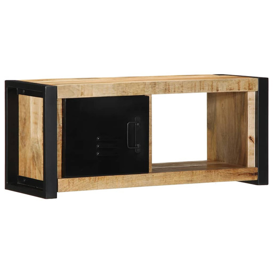 Meuble tv 80x30x35 cm bois massif de manguier brut