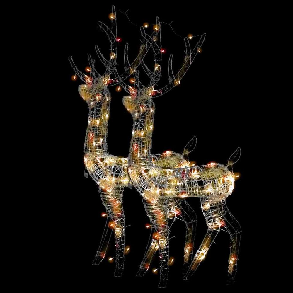 Décorations de noël de renne acrylique 2 pcs 128 cm multicolore