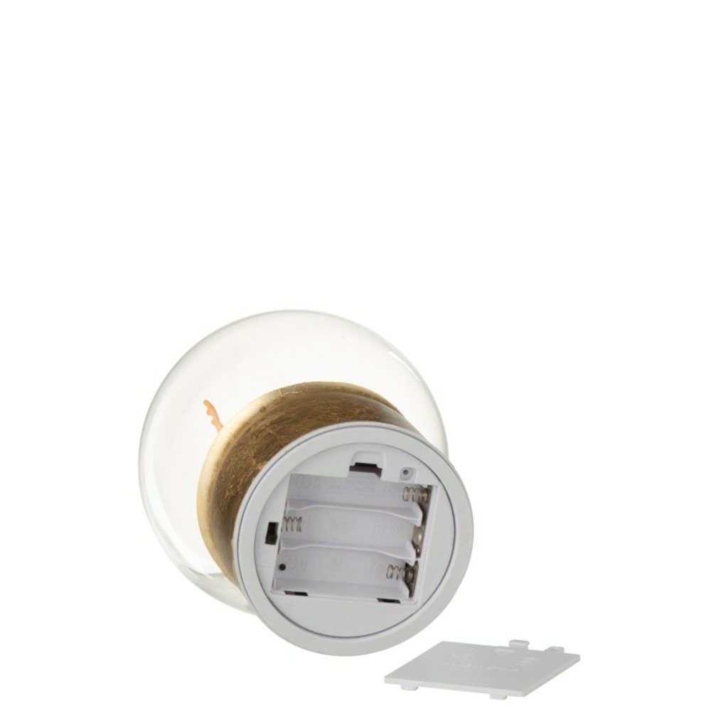 Boule de noël décorative à led en verre doré 12x12x16 cm