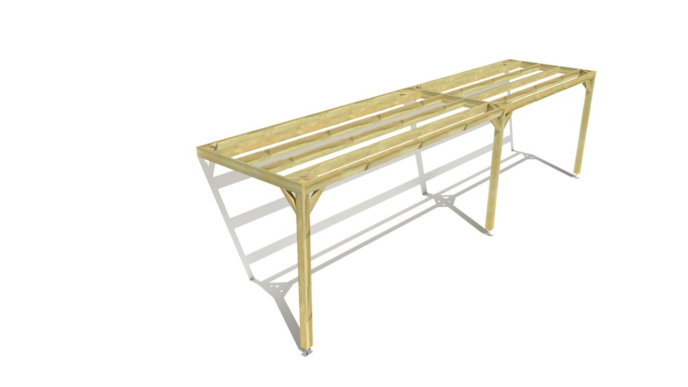 Pergola bois • 9m x 2m • adossée • sens largeur • livraison comprise