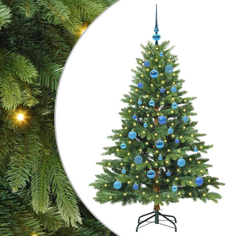 Sapin de noël artificiel avec 150 led vert 150 cm pe et pvc