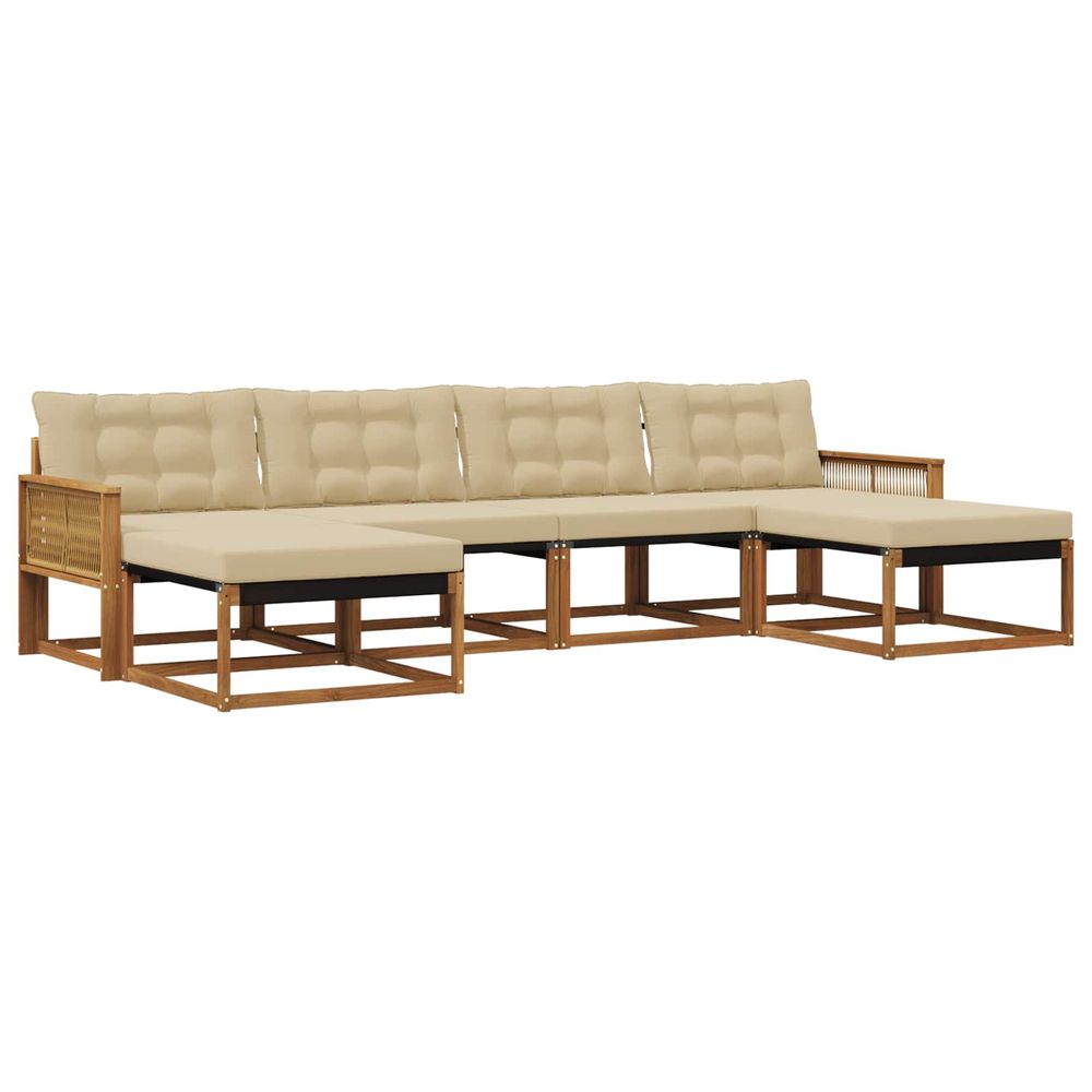 Ensemble de canapés d'extérieur 6 pc naturel et beige