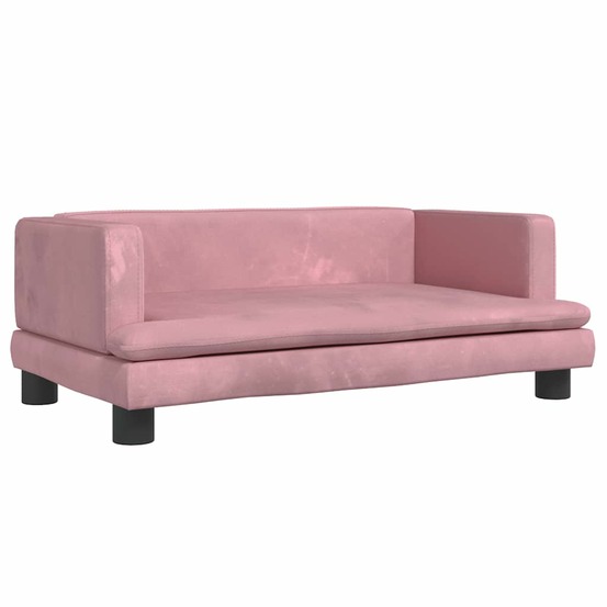 Lit pour chien panier canapé confortable 80 x 45 x 30 cm velours rose