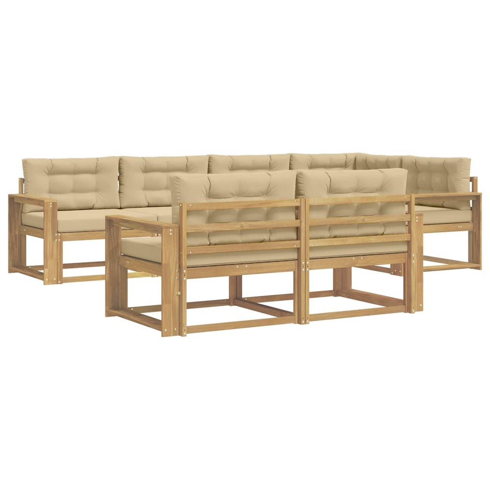 Ensemble de canapés d'extérieur 6 pc blanc et beige polyester