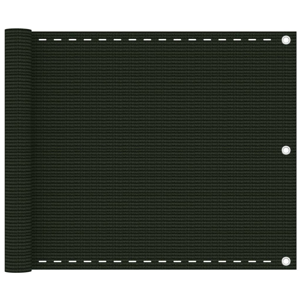 Écran de balcon brise pare vue protection confidentialité 75 x 600 cm pehd vert foncé
