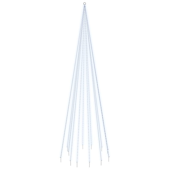 Sapin de noël sur mât de drapeau 732 led blanc froid 500 cm