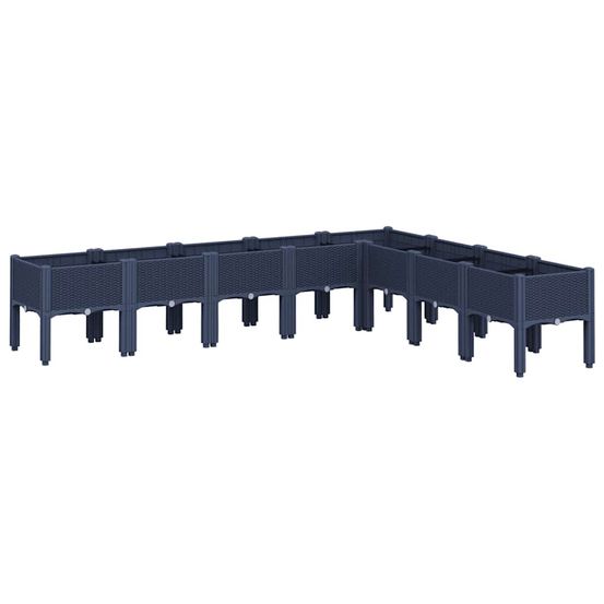 Jardinière d'extérieur avec pieds bleu gris 200x160x42 cm pp