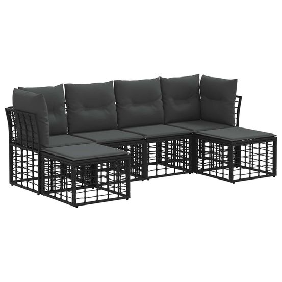 Ensemble de canapés d'extérieur noir polyester