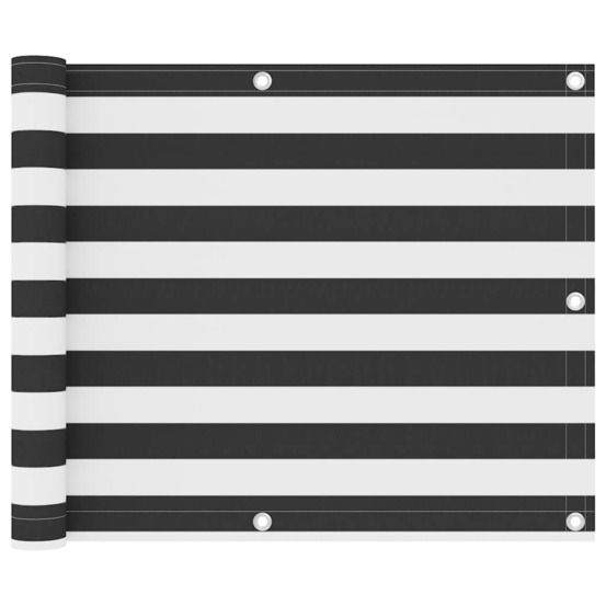 Écran de balcon anthracite et blanc 75x600 cm tissu oxford