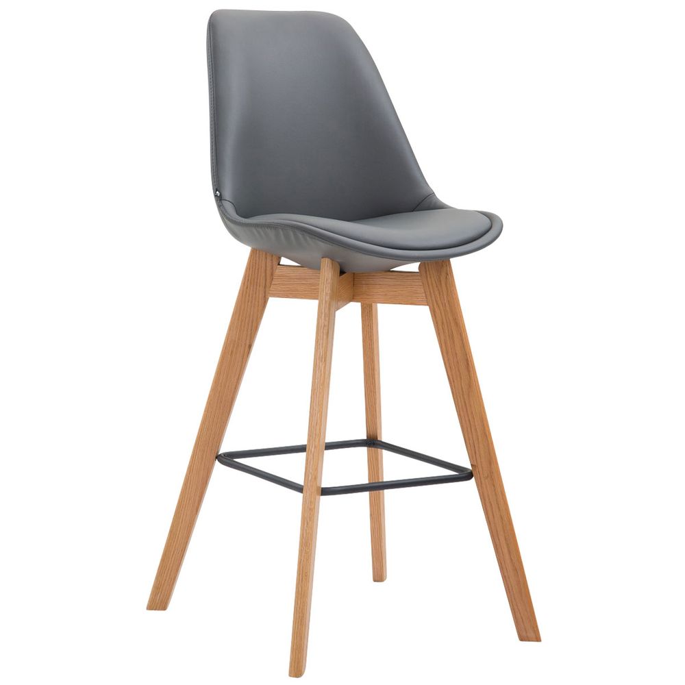 Tabouret de bar metz simili cuir natura