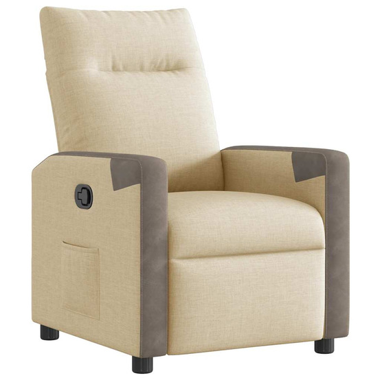 Fauteuil inclinable crème tissu