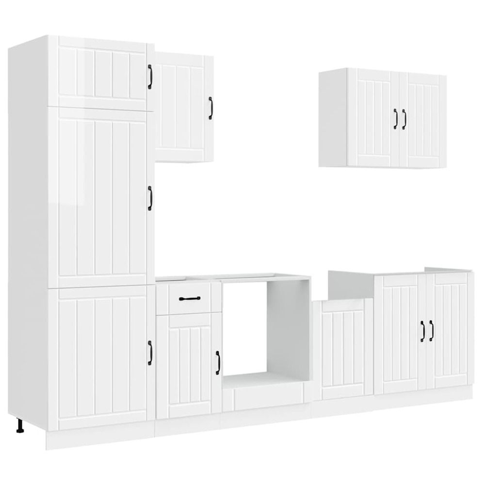 Ensemble d'armoires de cuisine 7 pcs lucca bois d'ingénierie