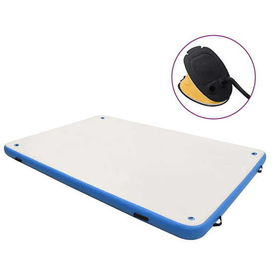 Pont flottant gonflable bleu et blanc 300x150x15 cm