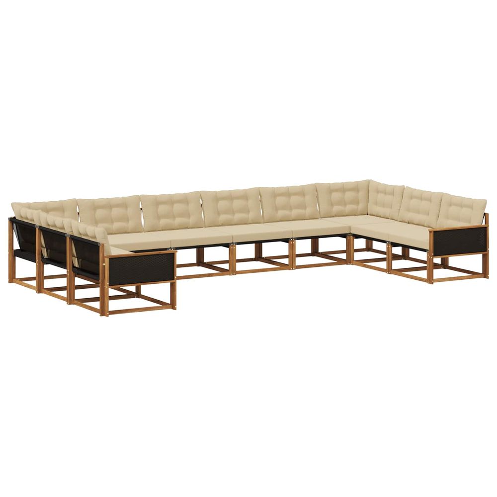 Ensemble de canapés d'extérieur 10 pc naturel et beige
