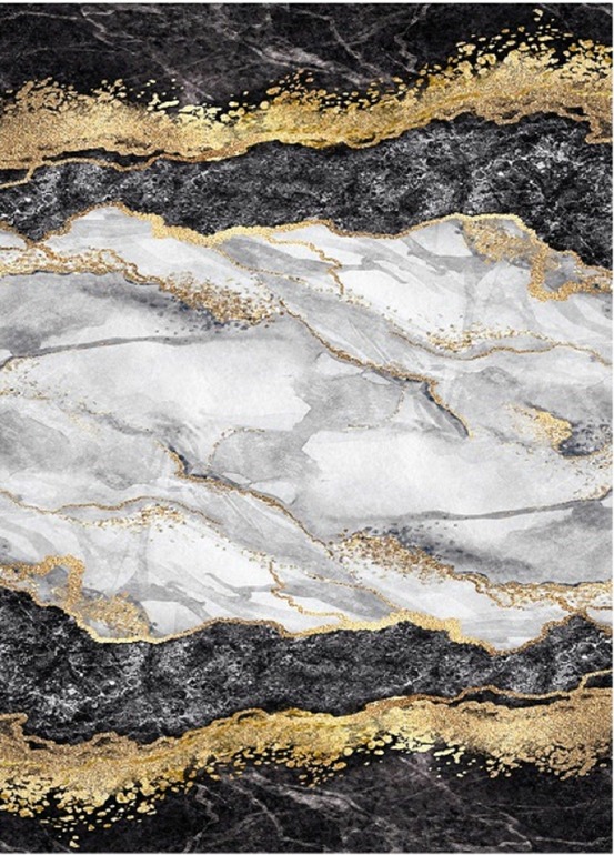 Tapis d'intérieur gold 80 x 150 cm - noir