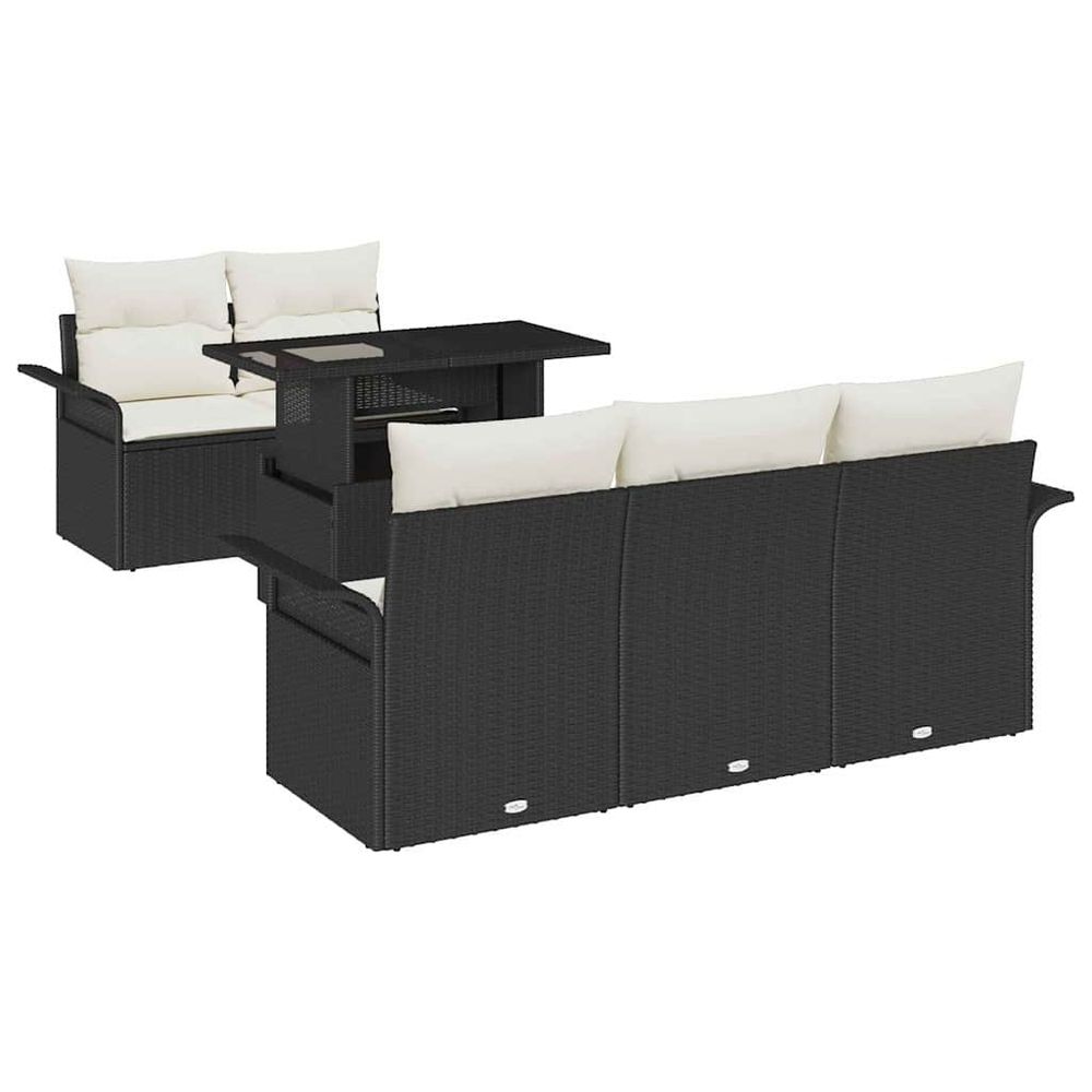 Ensemble de canapé de jardin 6 pc noir