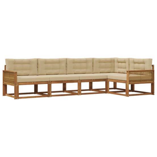 Ensemble de canapés d'extérieur 5 pc naturel et beige