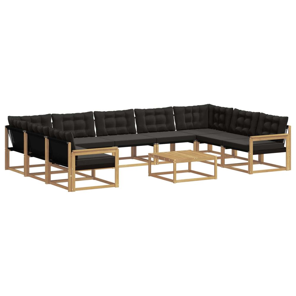 Ensemble de canapés d'extérieur 10 pc blanc et noir