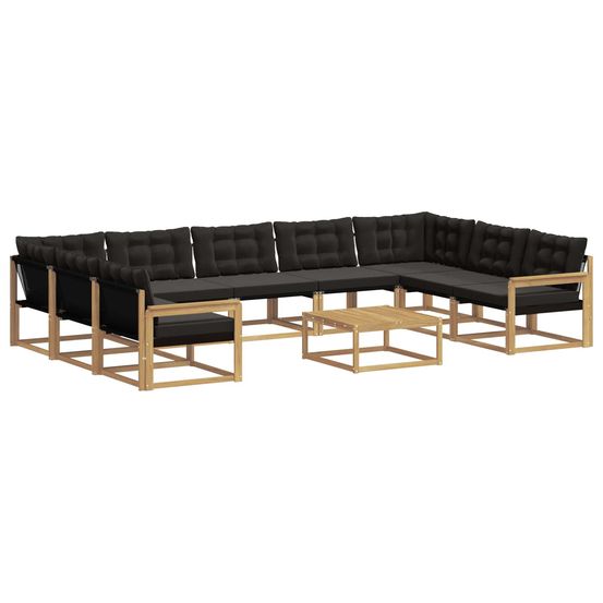 Ensemble de canapés d'extérieur 10 pc blanc et noir