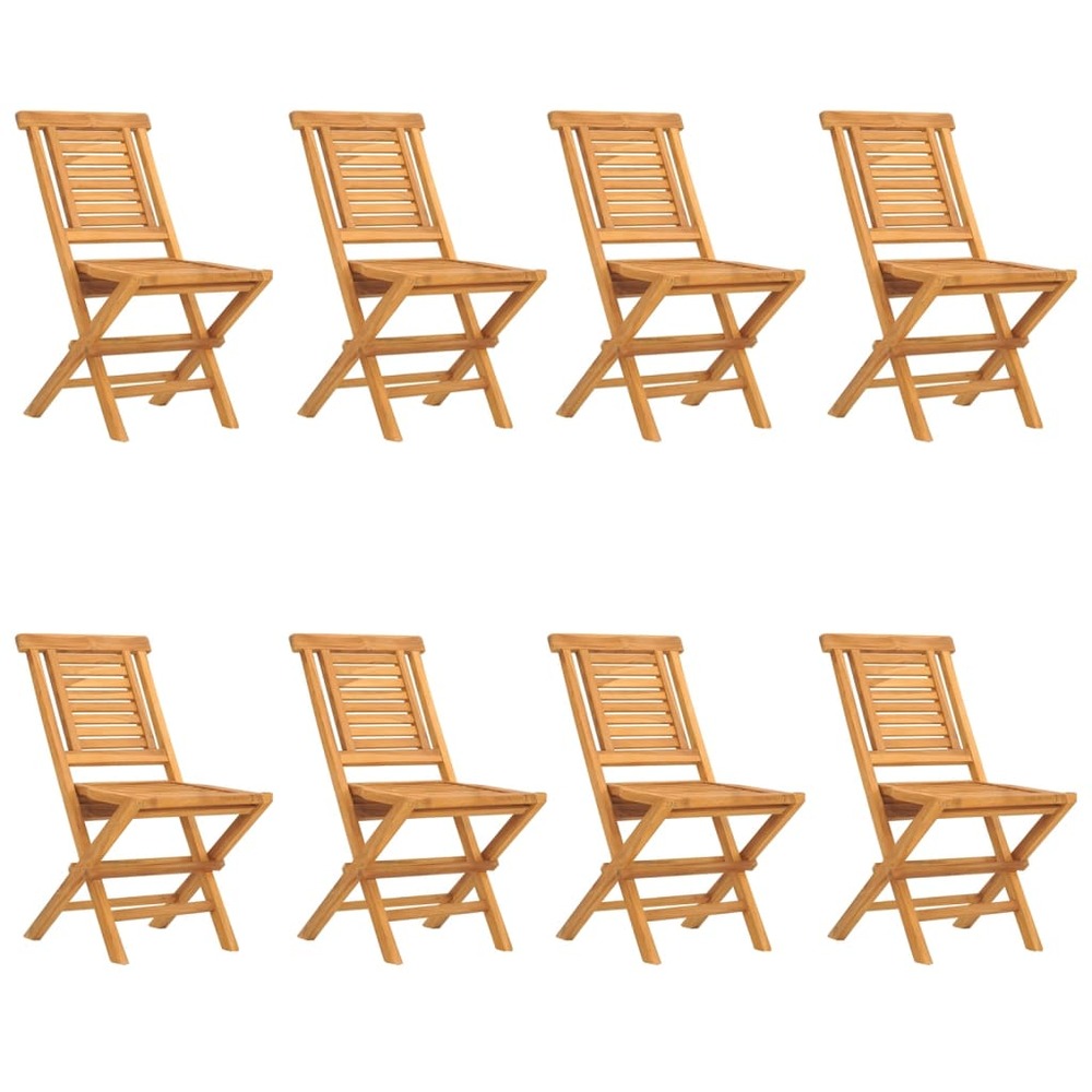Chaises de jardin pliantes lot de 8 47x63x90cm bois massif teck