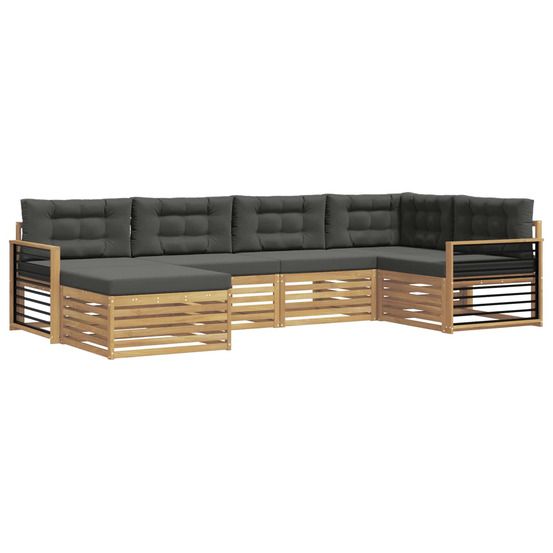 Ensemble de canapés d'extérieur 6 pc blanc et anthracite