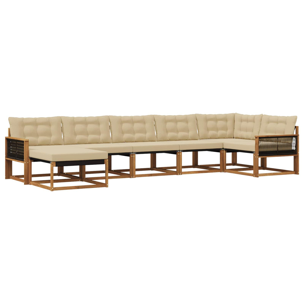 Ensemble de canapés d'extérieur 7 pcs naturel et beige