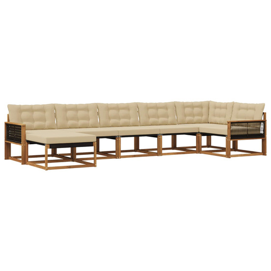 Ensemble de canapés d'extérieur 7 pcs naturel et beige