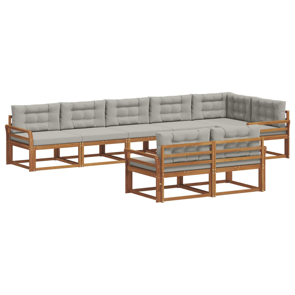 Ensemble de canapés d'extérieur 8 pcs gris naturel et clair