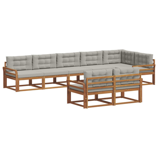 Ensemble de canapés d'extérieur 8 pcs gris naturel et clair