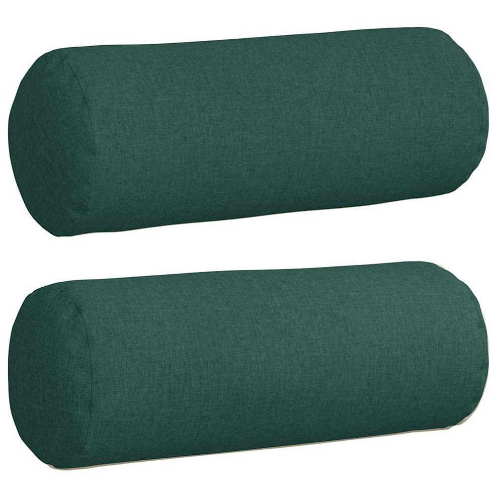 Coussins d'accent 2 pcs vert foncé ø 25 x 70 cm tissu