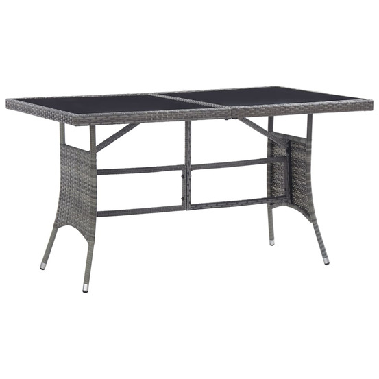 Table de jardin gris 140x80x74 cm résine tressée