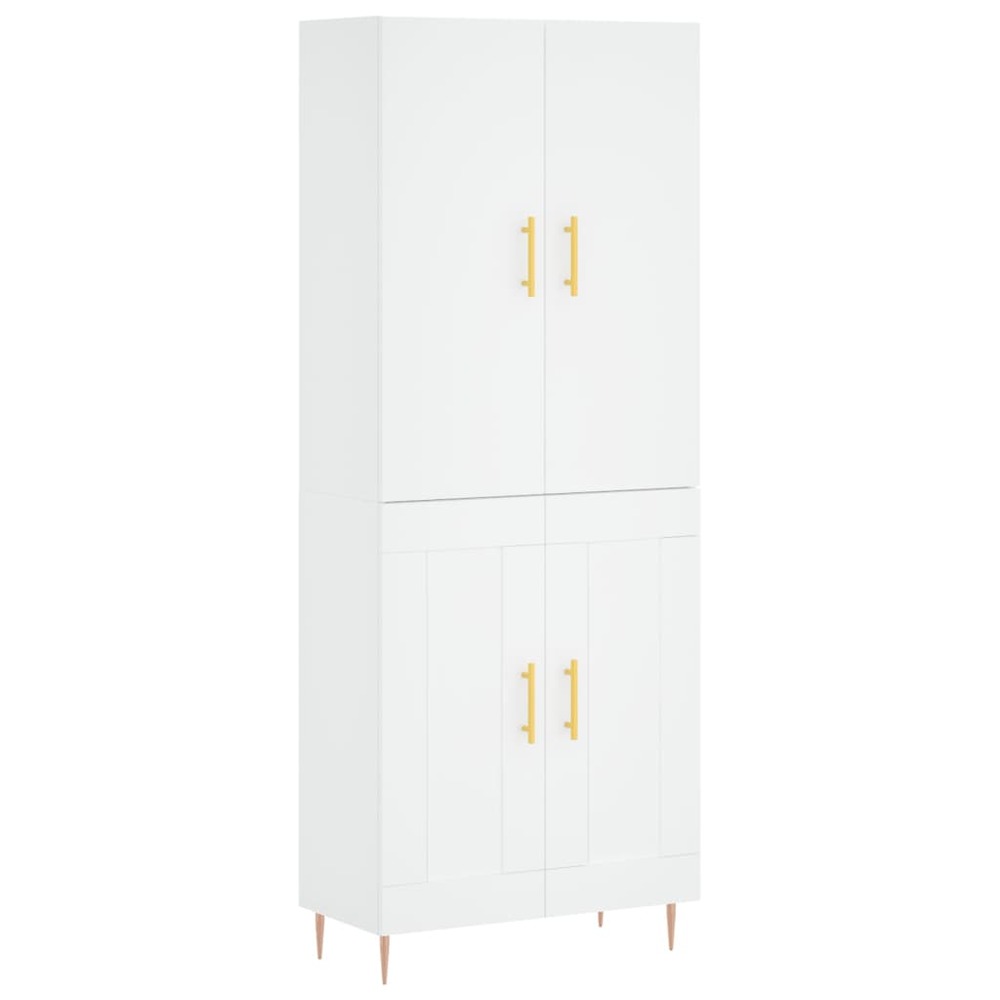 Buffet bahut commode armoire meuble de rangement organisateur cuisine salle de séjour salon haut 69,5 x 34 x 180 cm bois d'in