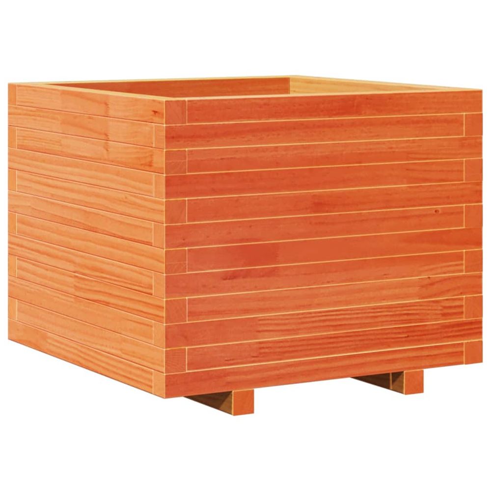 Jardinière d'extérieur cire marron 60x60x49,5 cm bois de pin massif