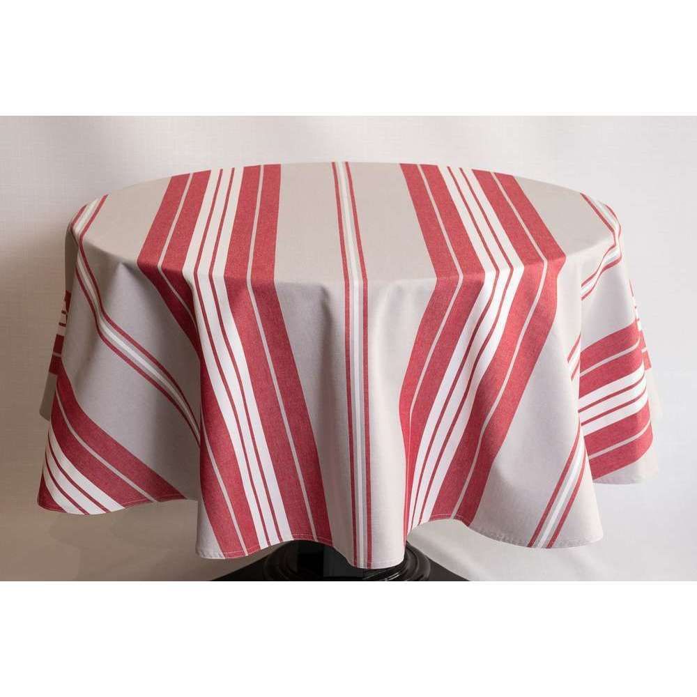 Nappe rayée 'Itxassou' en coton rouge basque - 160 cm | Truffaut