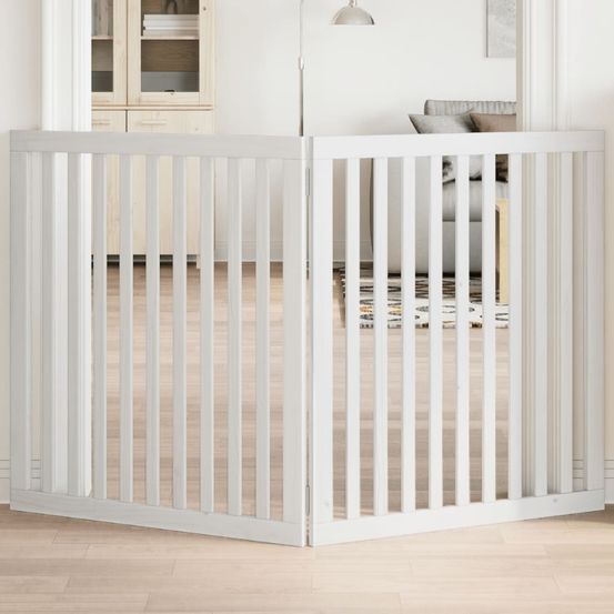 Barrière sécurité chien haute en bois pliable 160cm blanc