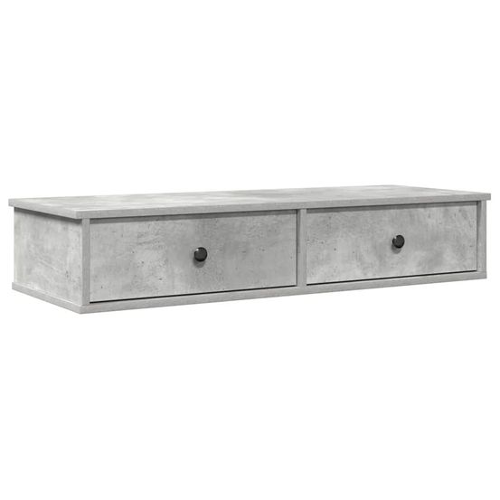 Étagère murale avec tiroirs gris béton bois d'ingénierie