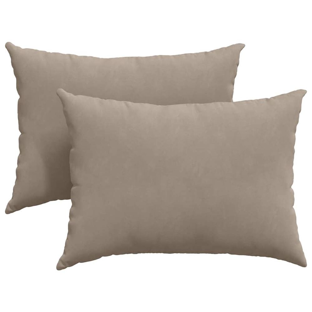 Coussins de canapé 2 pc tissu taupe 70 x 50 cm