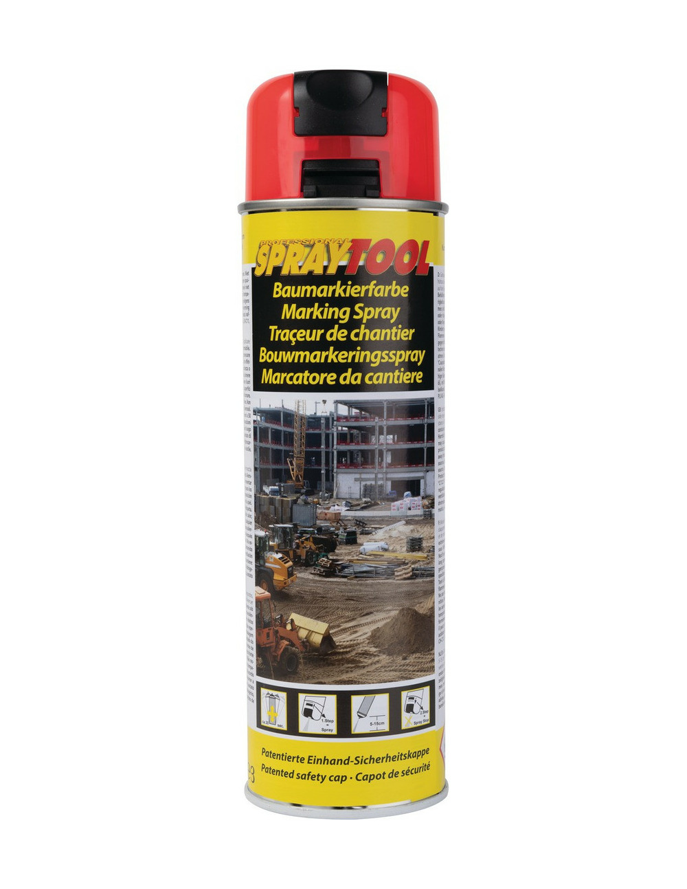 Traceur spray 500ml rouge fluo