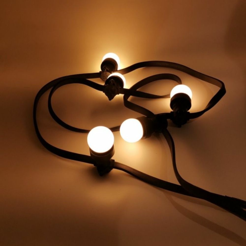 Guirlande guinguette 100 mètres 100 ampoules blanc chaud opaque 2w e27 ip65 riviera pro connect