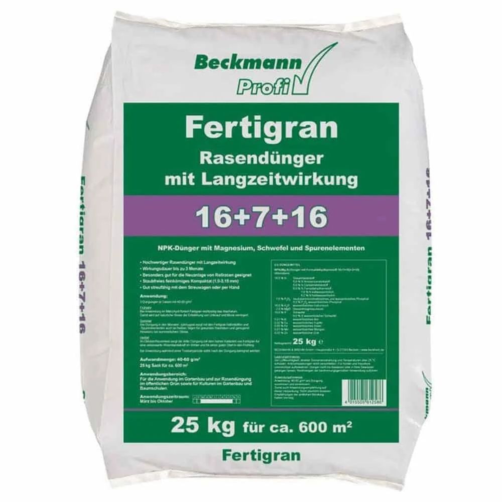 Engrais gazon longue durée 25kg - npk 16+7+16 pour 600m²