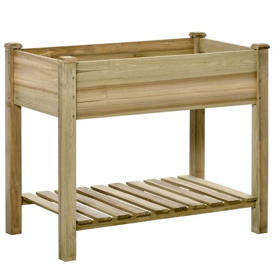 Table de culture potager surélevée bois sapin autoclave balcon 91cm vert